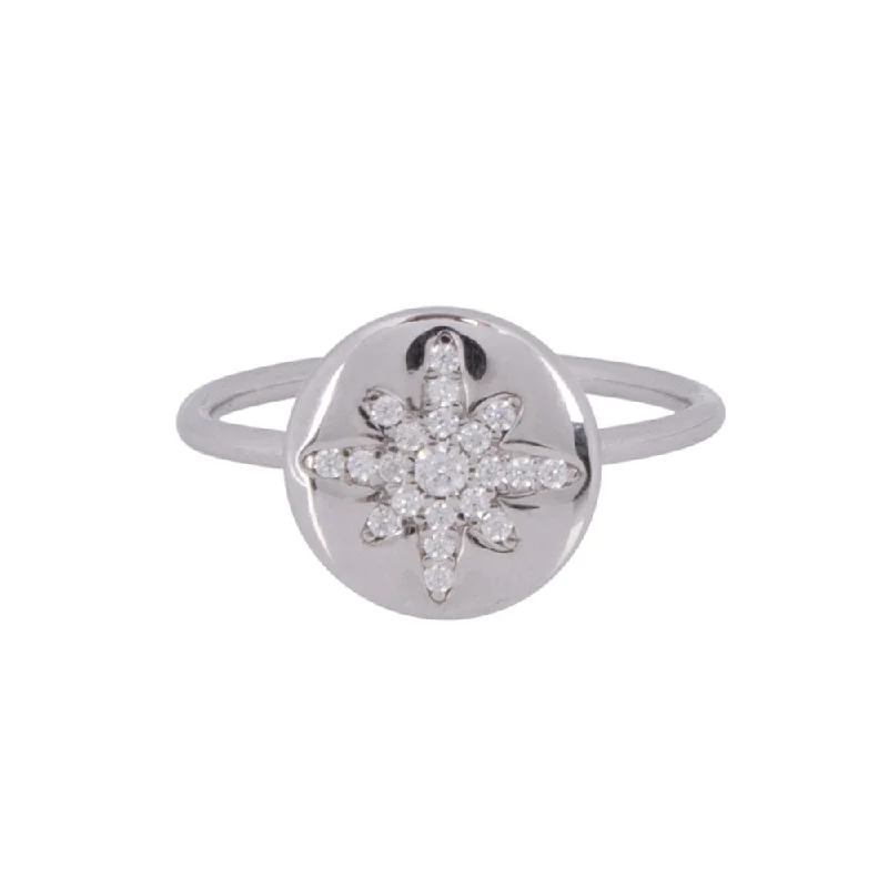 Boh Runga Starburst Button Ring - Sterling Silver