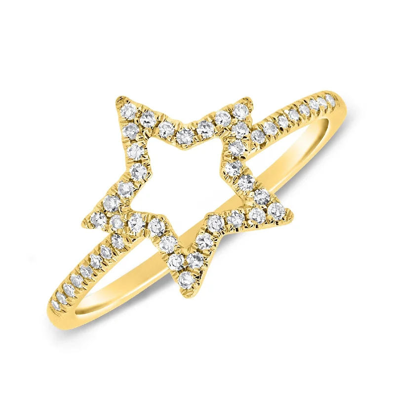 Joelle Diamond Open Star Diamond Ring 14K Gold