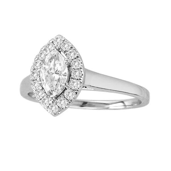 De Couer 14k White Gold 3/4ct TDW Marquise Diamond Ring