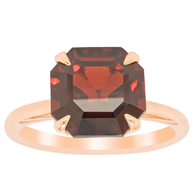 18ct Rose Gold Garnet Octavia Ring