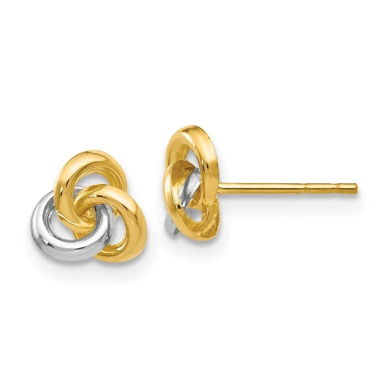 Curata 14k Yellow Gold Polished 7mm Love Knot Earrings