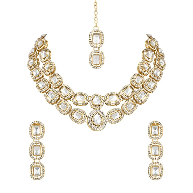 SNERA Gold Plated Austrian Stone Necklace Set