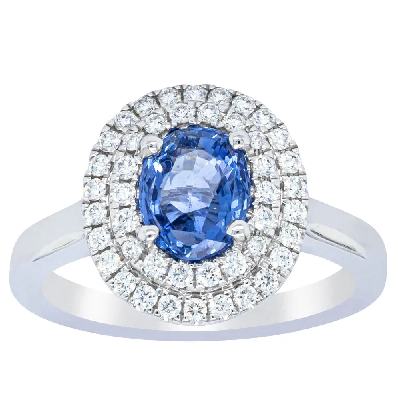 18ct White Gold 1.58ct Sapphire & Diamond Ring