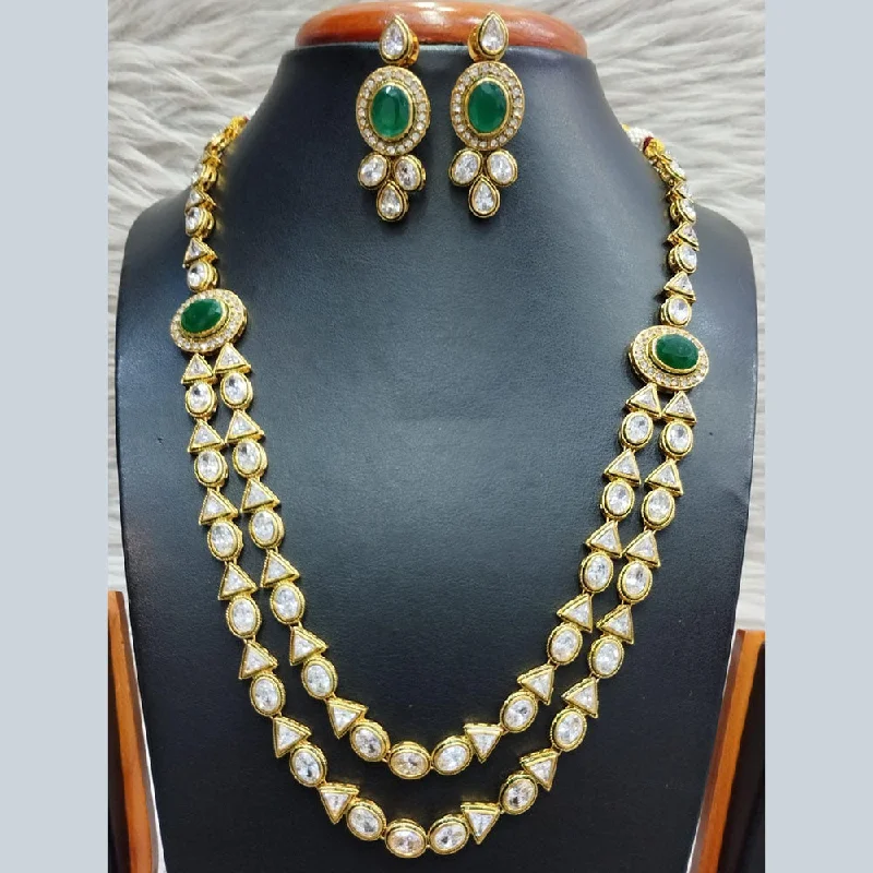 Jain Jewellers Gold Plated Polki Kundan Necklace Set