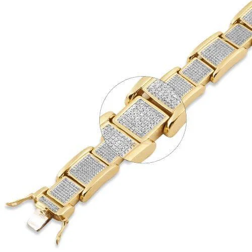 10KY 2.30CTW DIAMOND FANCY MENS BRACELET