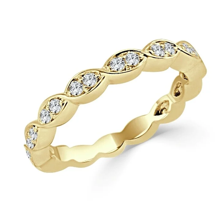 Joelle Diamond Ring 14k Yellow Gold 1/3 ct TDW 3/4 Way Around Band