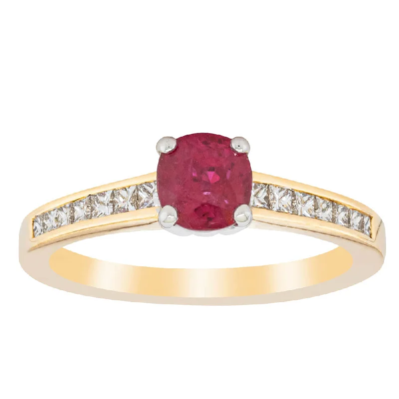 18ct Yellow And White Gold Ruby And Diamond Ring