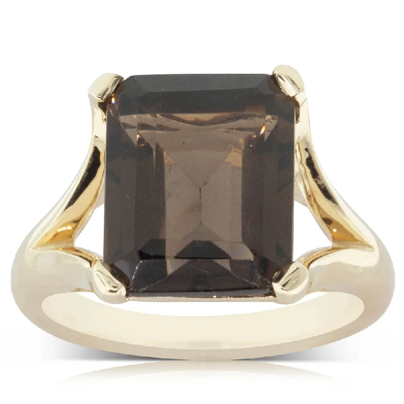 14ct Yellow Gold Smokey Quartz Verona Ring