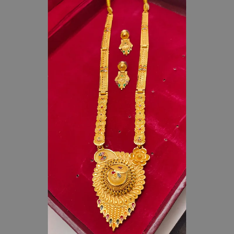 Lalita Creation Gold Plated Long Necklace Set