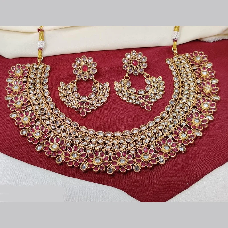 Manisha Jewellery Gold Plated Crystal Stone Necklace Set