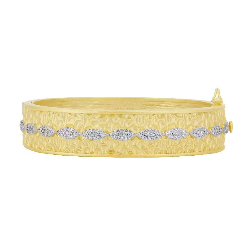 Petals in Bloom Textured Hinge Statement Bracelet