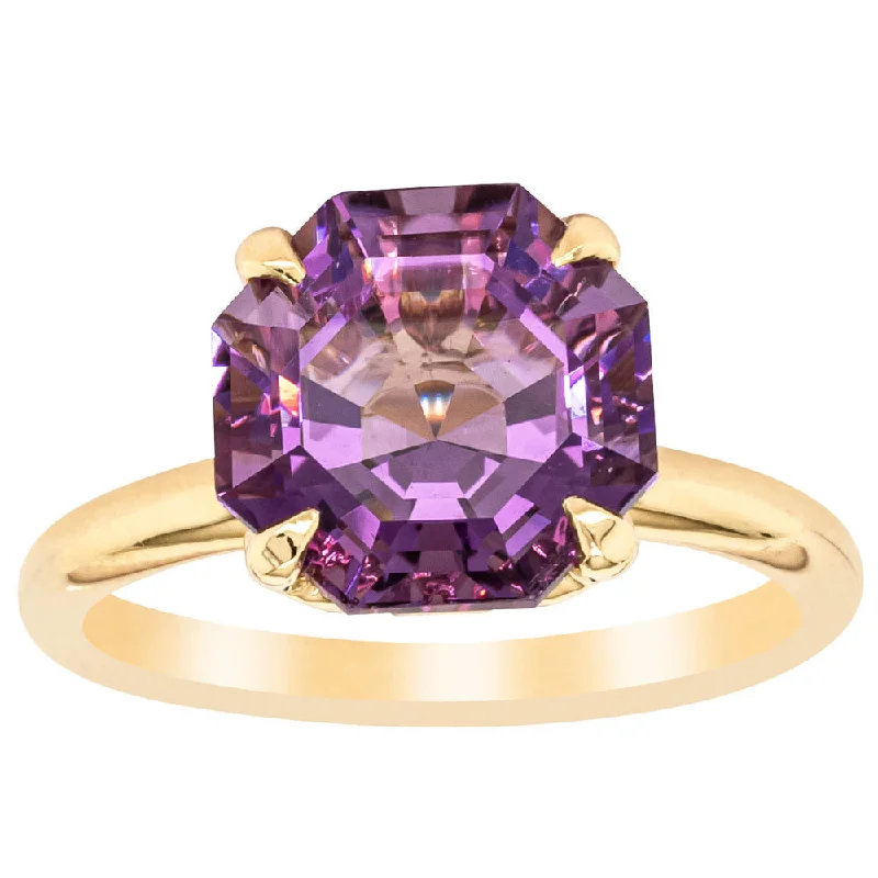 18ct Yellow Gold Amethyst Octavia Ring