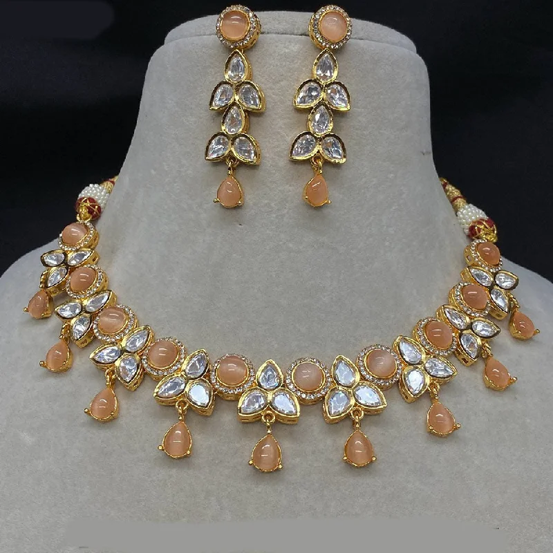 Royal Kundan Jewellery Gold Plated Polki Kundan Necklace Set