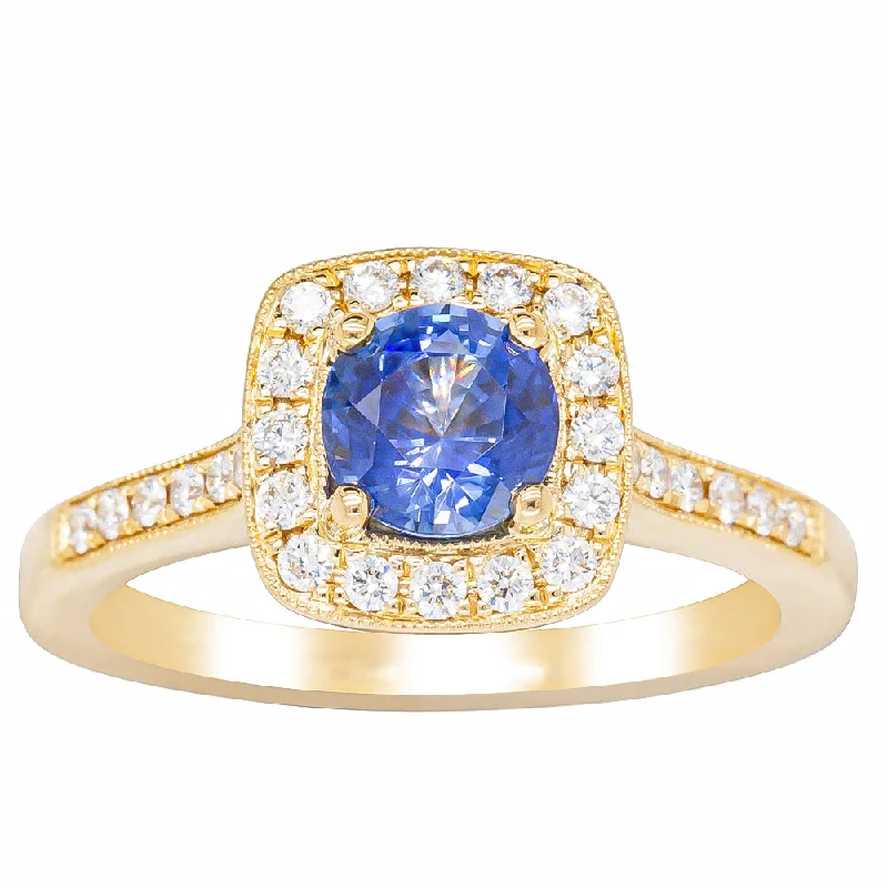 18ct Yellow Gold 1.05ct Sapphire & Diamond Aurora Ring