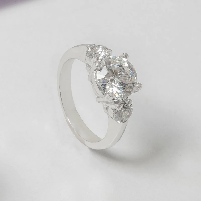 Silver Solitaire Ring