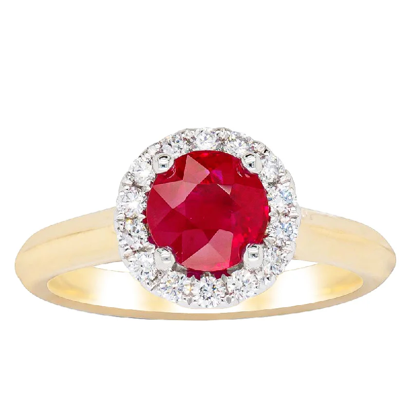 18ct Yellow Gold 1.38ct Ruby & Diamond Eclipse Ring