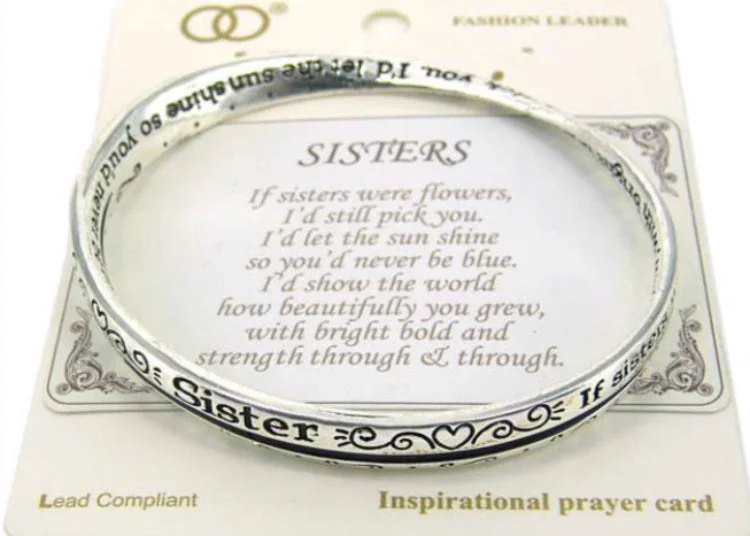 Sisters bangle family inspirational bracelet