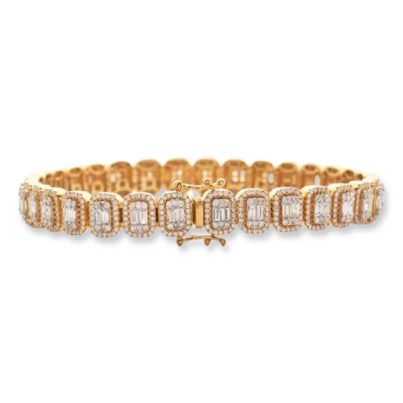 14KY+W 9.00CTW BAGUETTE DIAMOND BRACELET