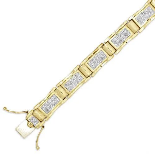 10KY 1.80CTW DIAMOND MENS BRACELET - 8.5"