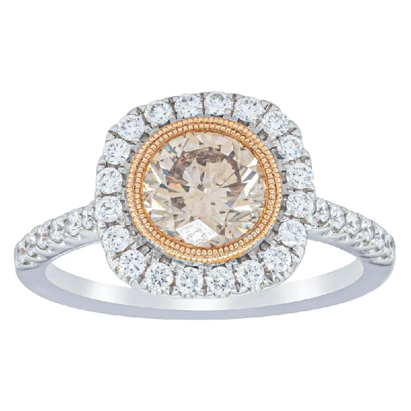 18ct White Gold 1.12ct Cognac Diamond Ring