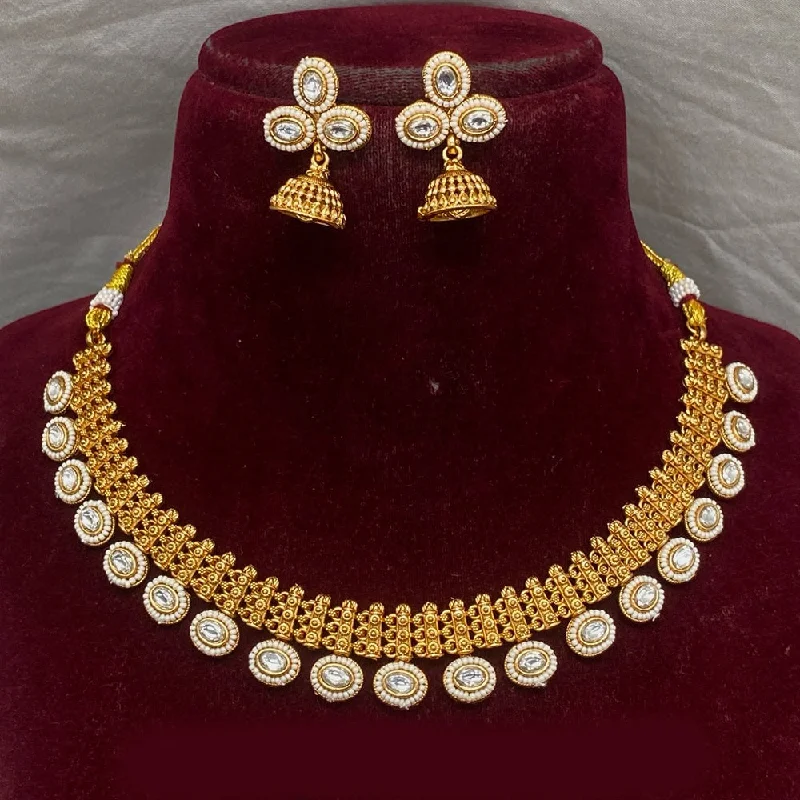 Amoliya Jewels Gold Plated Kundan Necklace Set