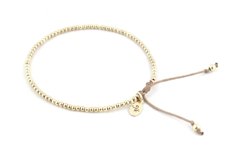 Teenie Seeds of Love Slip Tie Bracelet in 14k Gold