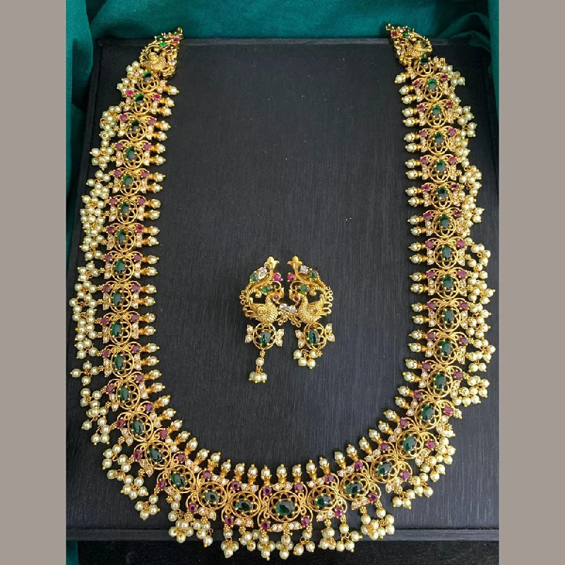 Royal Kundan Jewellery Gold Plated Polki Kundan And Pearls Necklace Set