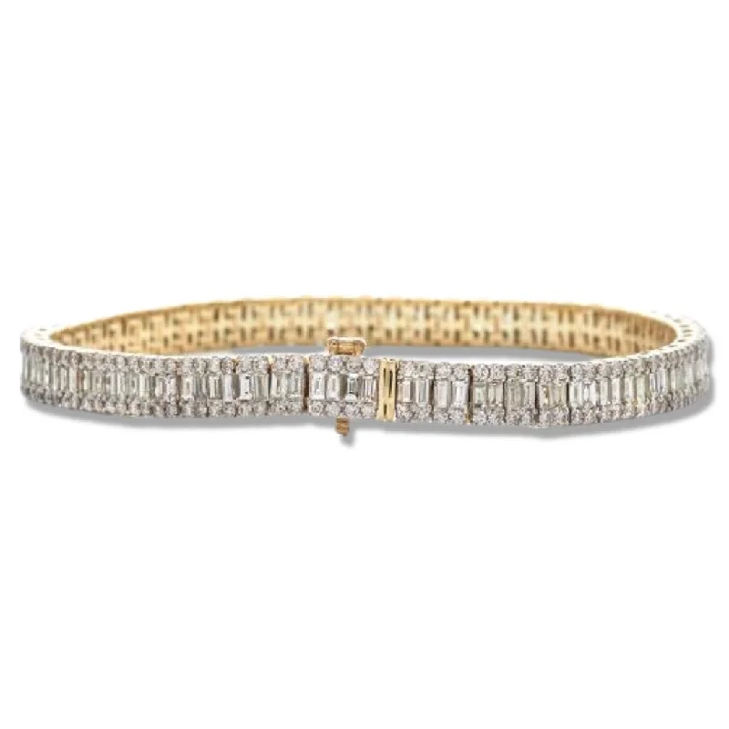 14KY 10.00CTW BAGUETTE DIAMOND BRACELET