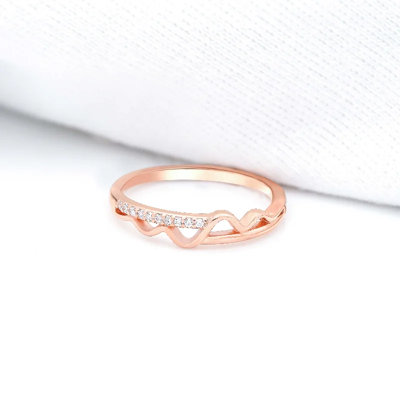 925 Rosegold Swirl Wedding Ring