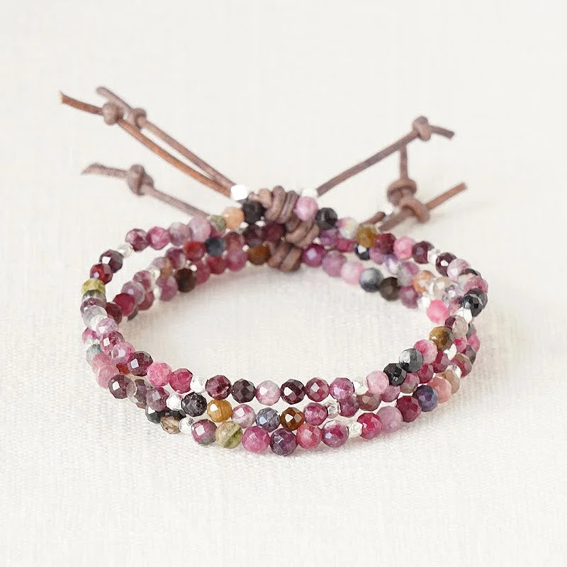 Tiny Mantras Bracelet - Pink Tourmaline | Daily Intention Bracelet