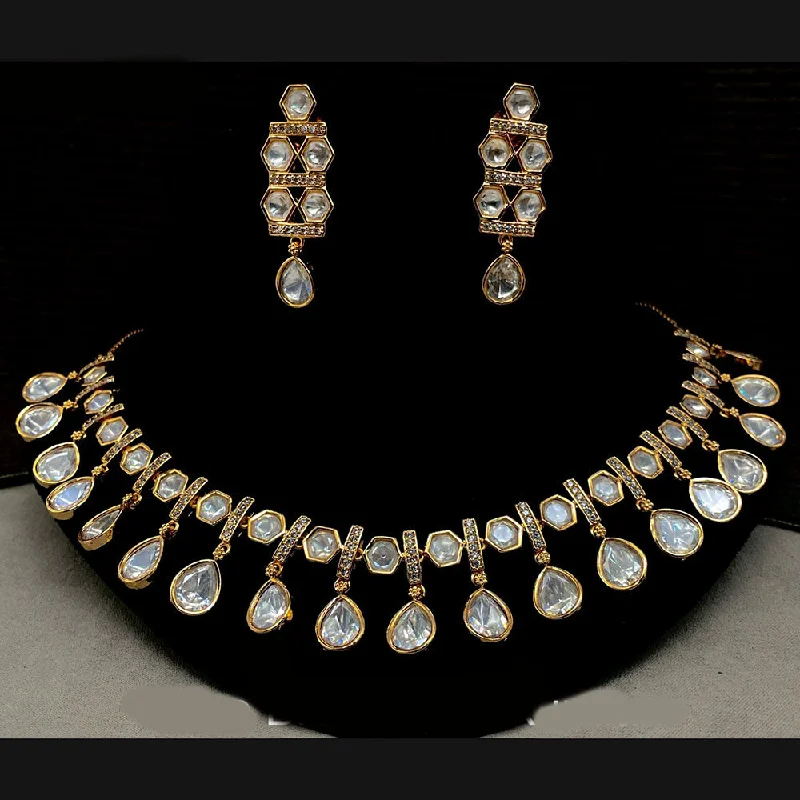 Royal Kundan Jewellery Gold Plated Polki Kundan Necklace Set