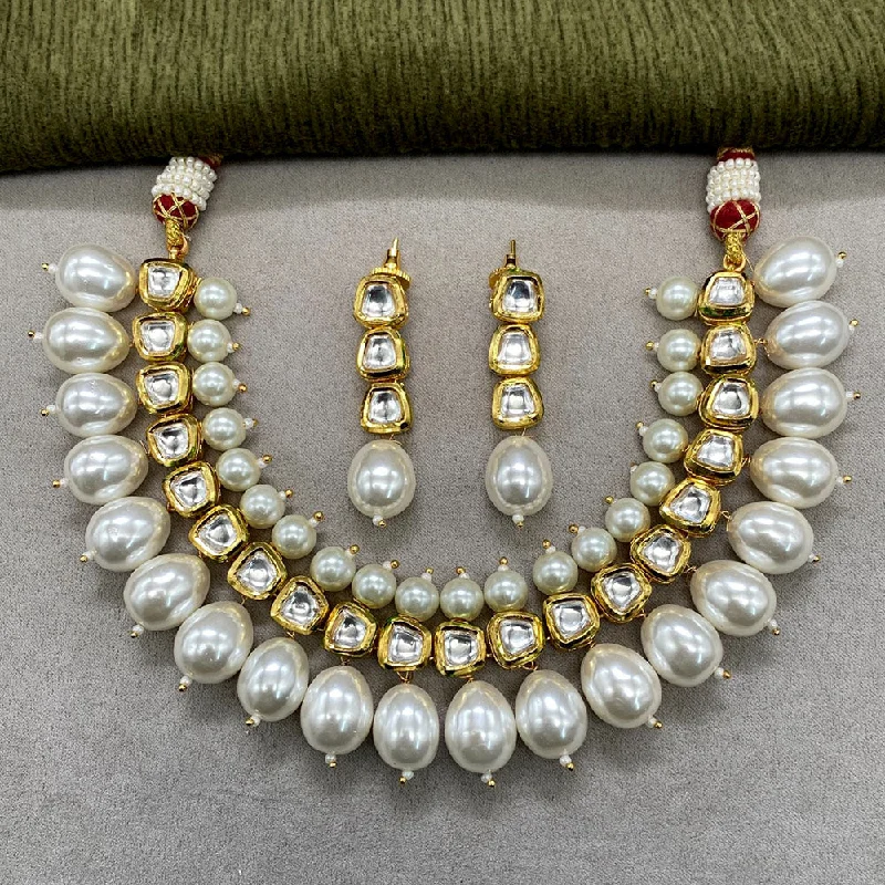 Amoliya Jewels Brass Polki Kundan Designer Necklace Set