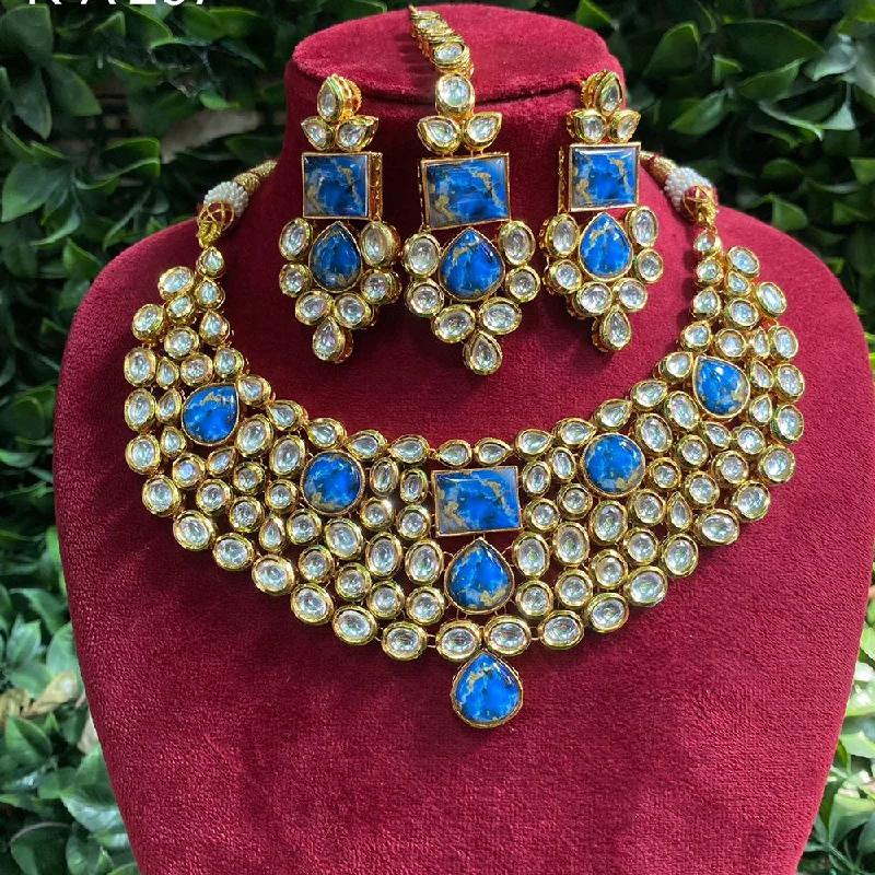 Royal Kundan Jewellery Gold Plated Polki Kundan Necklace Set