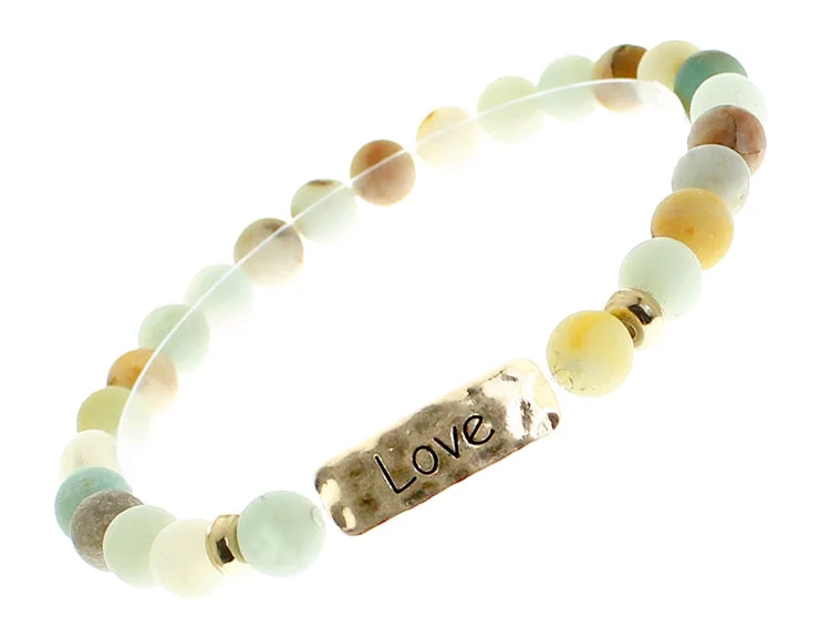 LOVE Natural Stone Inspirational Bracelet Amazonite