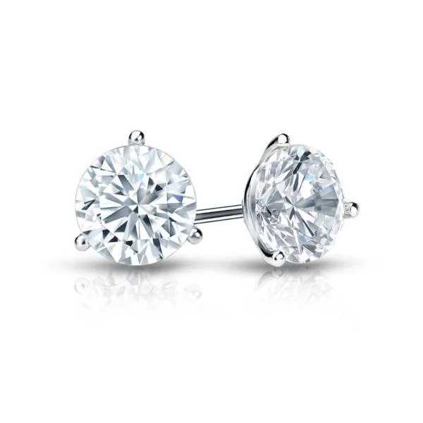 Auriya 14k Gold Certified 4.70 carat TDW 3-Prong Martini Round Diamond Stud Earrings