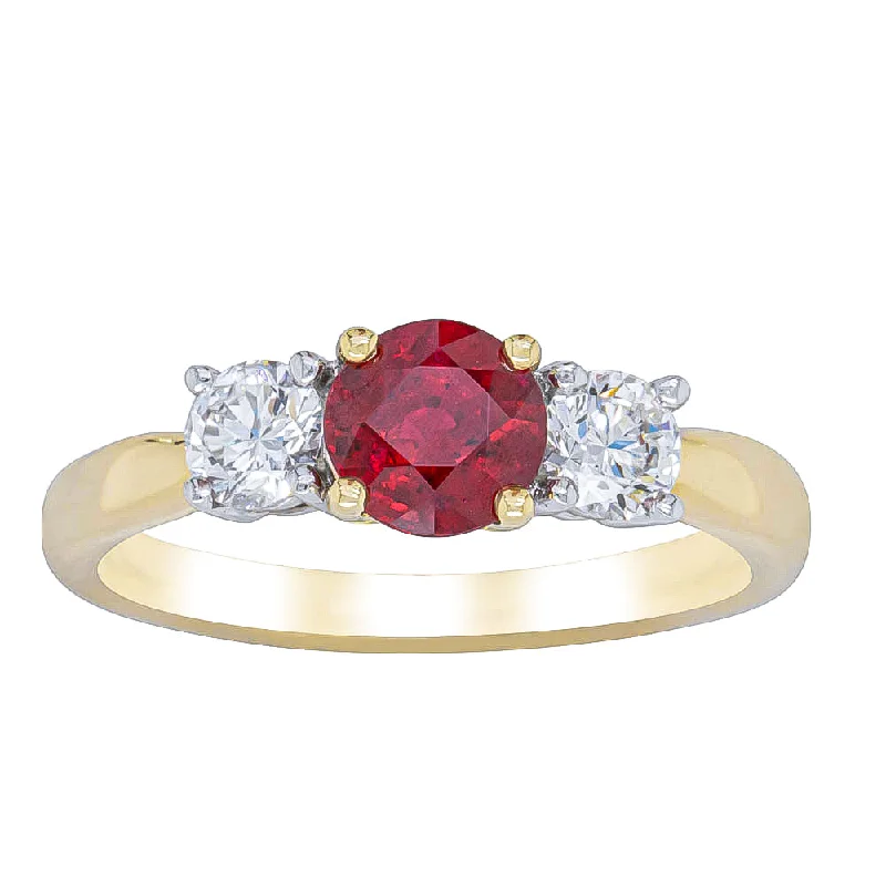 18ct Yellow Gold 1.00ct Ruby & Diamond Ring