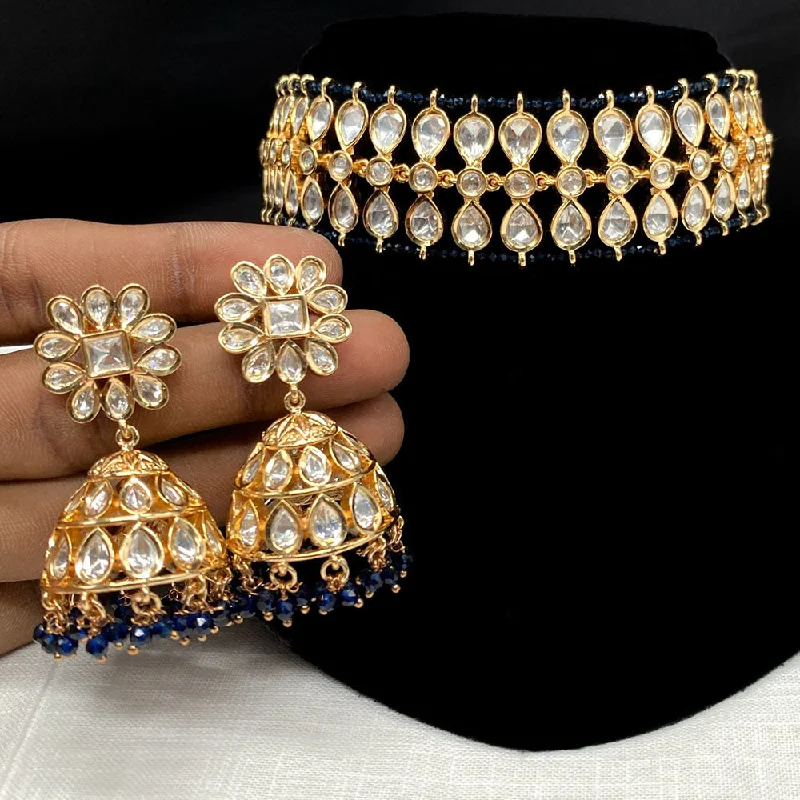 Amoliya Jewels Polki Kundan Choker Necklace Set