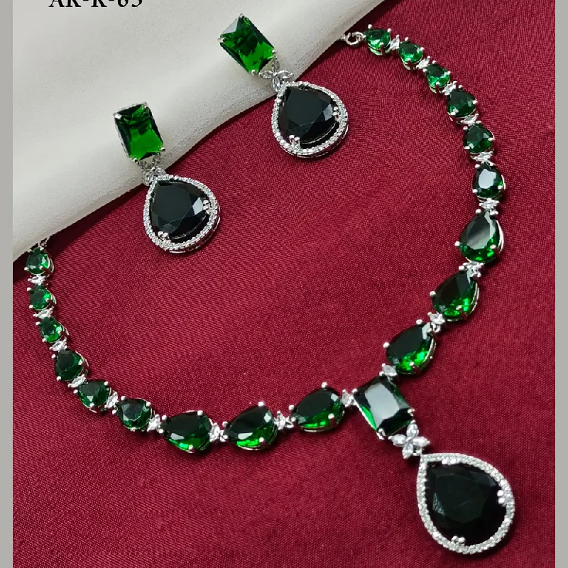 Amoliya Jewels Crystal Stone Necklace Set