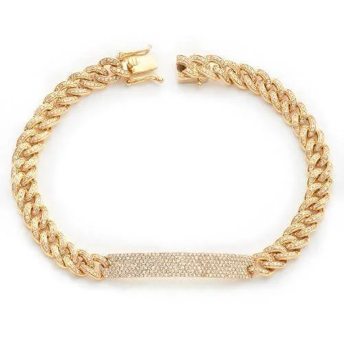 14KY 2.05CTW DIAMOND MIAMI CUBAN BRACELET WITH DIA