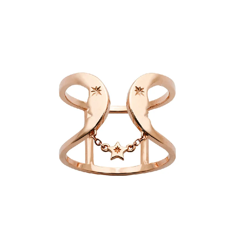 Karen Walker Double Crescent Ring - 9ct Rose Gold