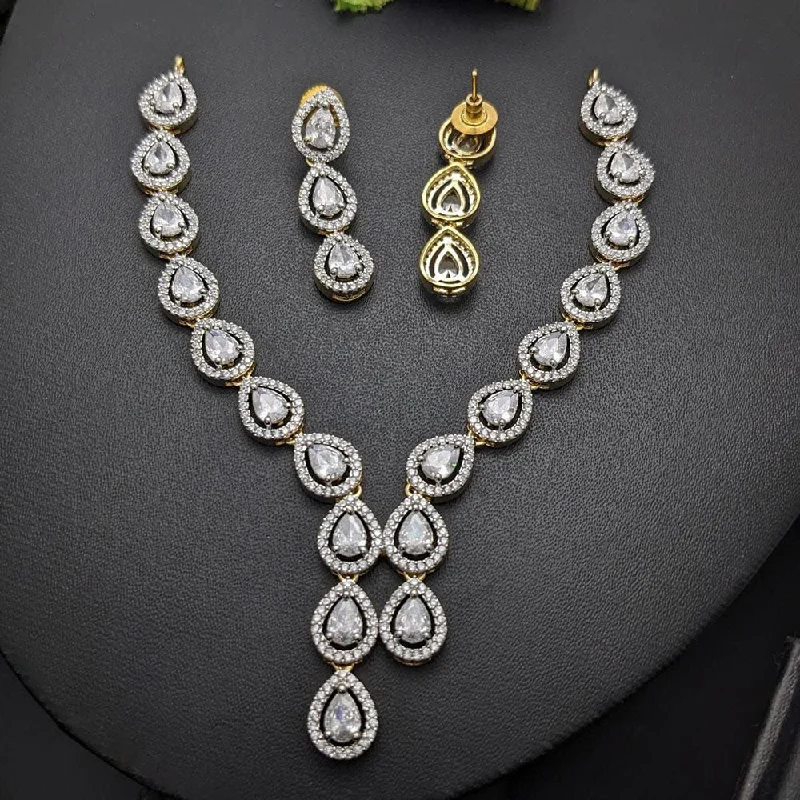 Aamrapali Gold Plated American Diamond Necklace Set