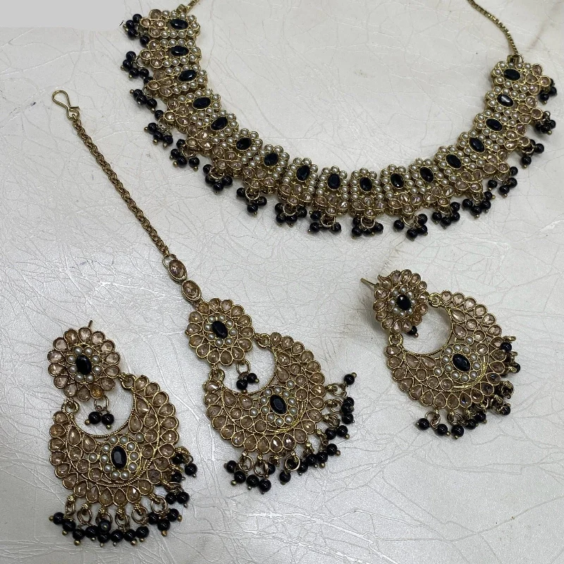 Amoliya Jewels Crystal And Austrian Stone Necklace Set