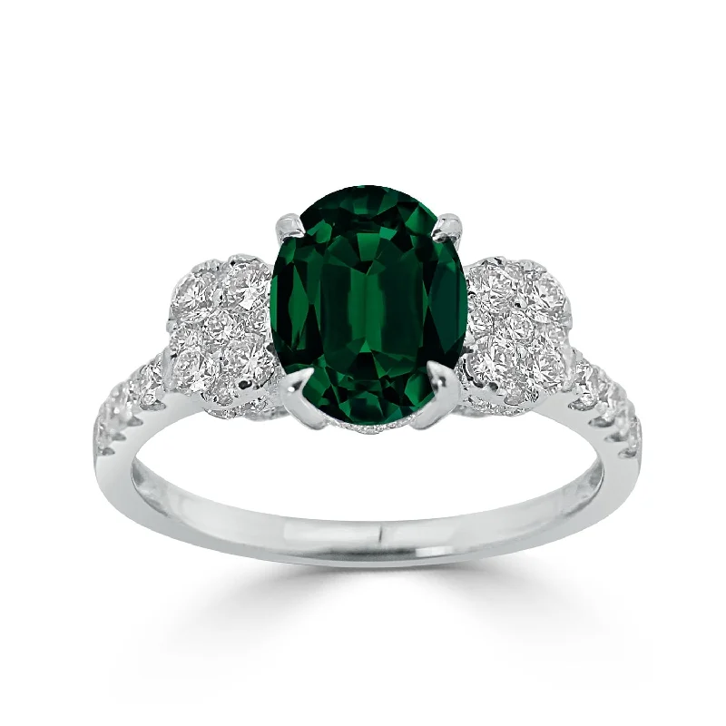 Auriya 1 5/8ct Oval-cut Emerald and Diamond Ring 3/4ctw 18K Gold