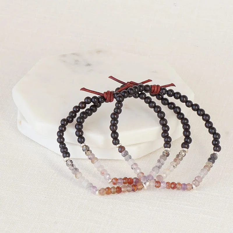 Dream Big Bracelet - Auralite 23 Cacoxenite | Wood Diffuser Bracelet