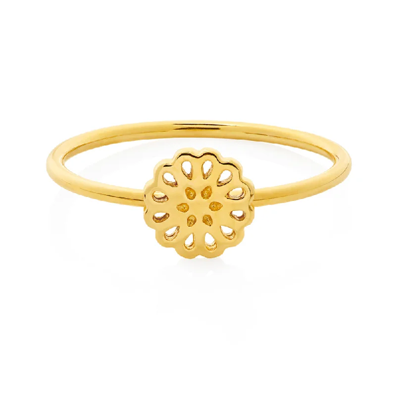 Boh Runga Lotus Ring - Yellow Gold