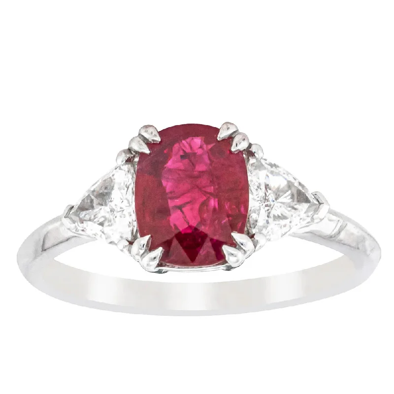 18ct White Gold 1.53ct Ruby & Diamond Ring