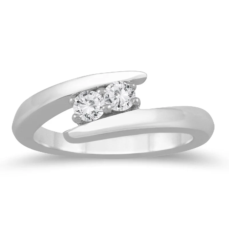 Marquee 1/4 Carat TW Two Stone Diamond Ring in 10K White Gold