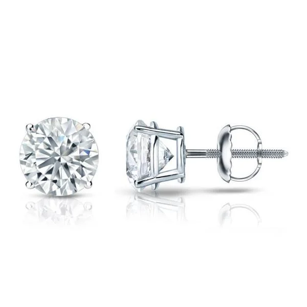 Auriya 14k Gold GIA Certified 3.20 carat TDW Round Diamond Stud Earrings