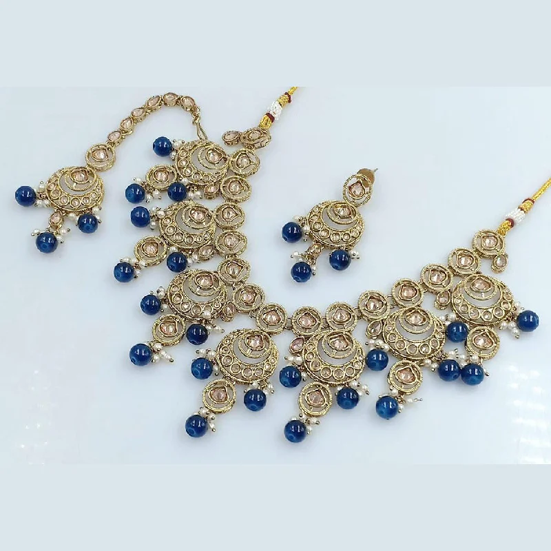 Manisha Jewellery Gold Plated Crystal Stone Necklace Set