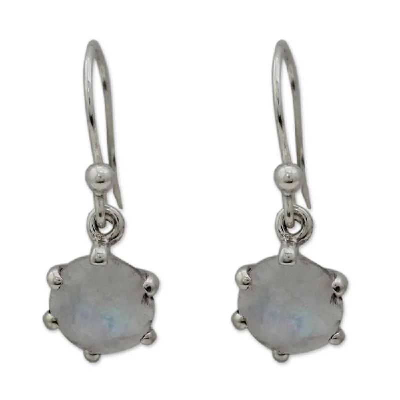 Handmade Sterling Silver 'Romance' Moonstone Earrings (India)